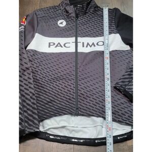 Pactimo Mens Medium Cycling Jacket Gray Black Full Zip Thermal Born In Colorado